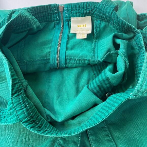Anthropologie Maeve Elizabeth Green Side Button Denim Green Dress‎ Size 4 Used - Picture 13 of 16